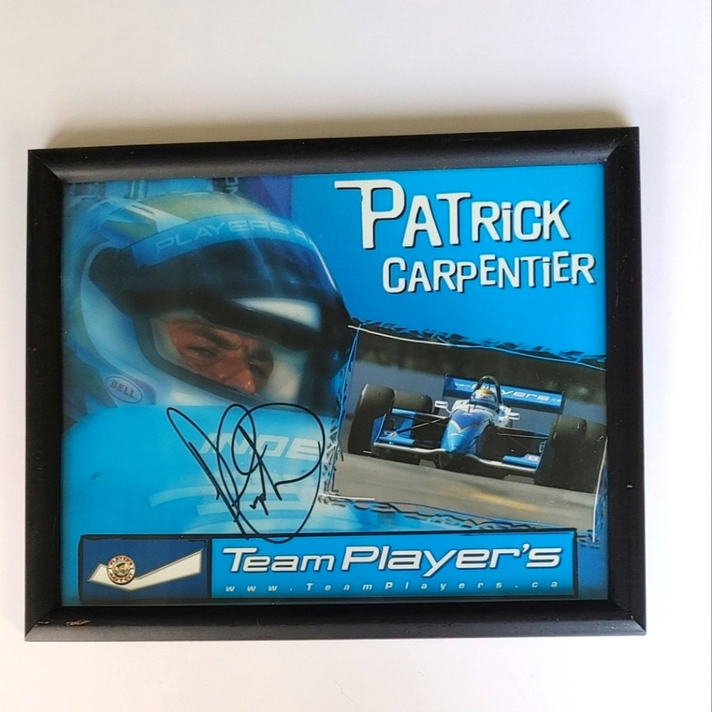 VINTAGE PATRICK CARPENTIER PLAYERS RACING INDYCAR SIGNED FRAMED PHOTO